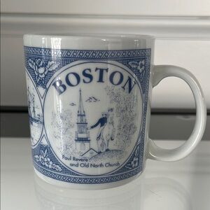 Vintage Boston Souvenir Blue and White Mug